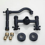 Robinet mural de salle de bain tout en bronze, eau froide et chaude, style ancien