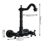 Robinet mural de salle de bain tout en bronze, eau froide et chaude, style ancien