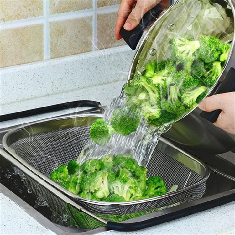 Passoire Pliante en Acier Inoxydable, Outil de Cuisine, Panier Rétractable pour Légumes et Fruits, 24x34x11cm, 18x27x11cm