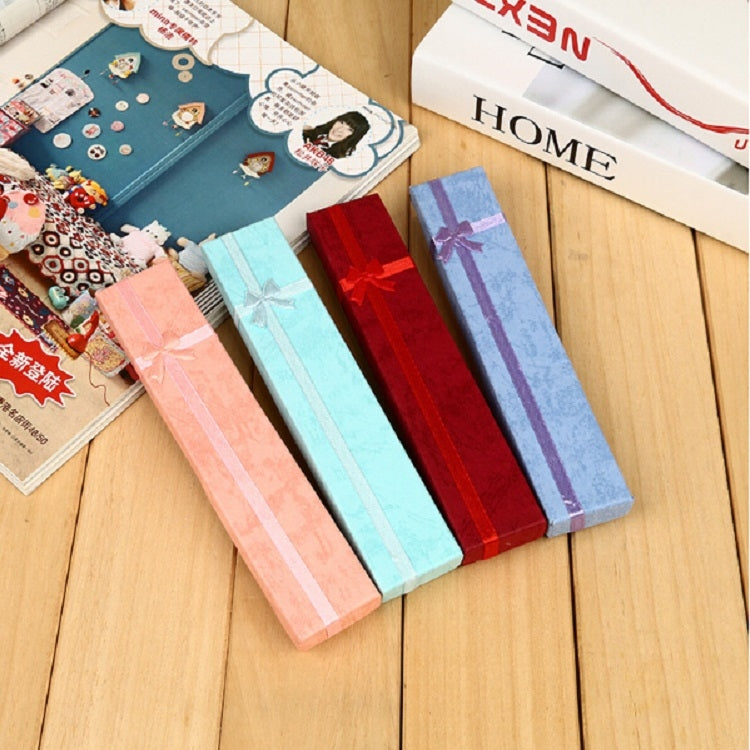 Lot de 3 Boîtes Cadeaux Rectangulaires Nœud Rose pour Collier, Boîte à Bijoux, Couleur Aléatoire