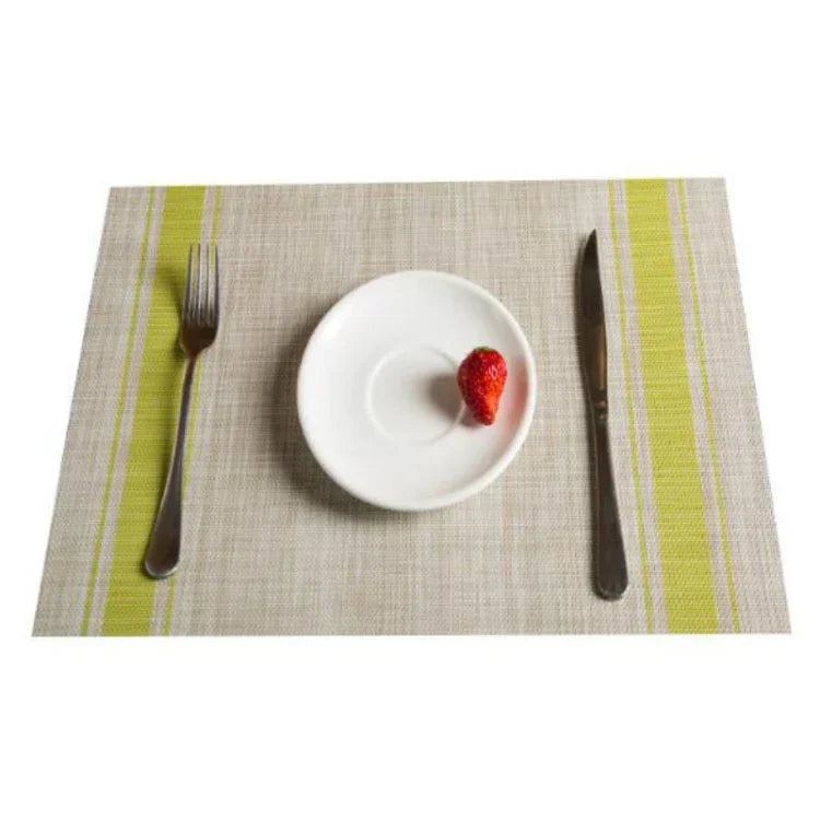 2 PCS sets de table durables en PVC, sous-verre pour tasse à café, sets de table tressés antidérapants, taille : 30x45cm