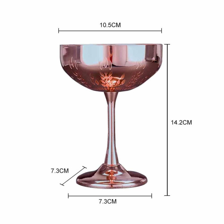 Verre à vin Martini en acier inoxydable 304, motif épi de blé