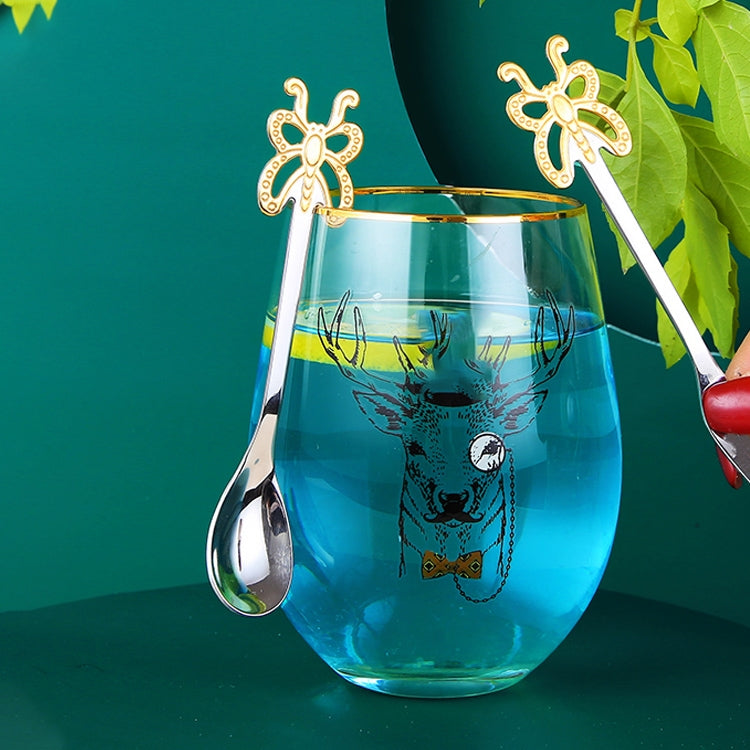 Cuillère à café papillon multicolore en acier inoxydable pour fruits, boissons froides, crème glacée, dessert, thé, argent, or, or rose, arc-en-ciel, noir, violet