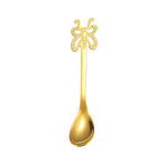 Cuillère à café papillon multicolore en acier inoxydable pour fruits, boissons froides, crème glacée, dessert, thé, argent, or, or rose, arc-en-ciel, noir, violet