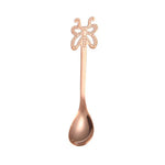 Cuillère à café papillon multicolore en acier inoxydable pour fruits, boissons froides, crème glacée, dessert, thé, argent, or, or rose, arc-en-ciel, noir, violet