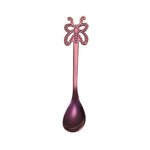 Cuillère à café papillon multicolore en acier inoxydable pour fruits, boissons froides, crème glacée, dessert, thé, argent, or, or rose, arc-en-ciel, noir, violet