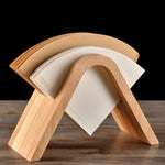 Support de filtre à café, Support de rangement à café, Boîte à filtres, Support de base en papier, Présentoir, Support en V en bois