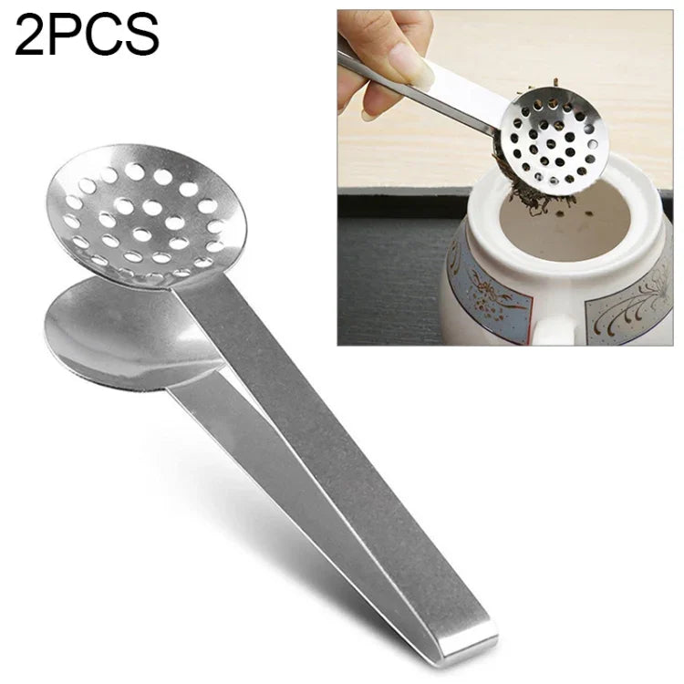 Lot de 2 pinces rondes en acier inoxydable pour sachets de thé, presse-sachets de thé, poignée presse-sachet