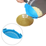 Filtre de pot en silicone Clip de cuisine Filtre de pot Égoutter l'excès de liquide Égouttoir à pâtes Légumes Ustensiles de cuisine