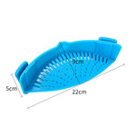 Filtre de pot en silicone Clip de cuisine Filtre de pot Égoutter l'excès de liquide Égouttoir à pâtes Légumes Ustensiles de cuisine
