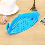 Filtre de pot en silicone Clip de cuisine Filtre de pot Égoutter l'excès de liquide Égouttoir à pâtes Légumes Ustensiles de cuisine
