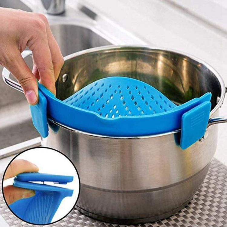 Filtre de pot en silicone Clip de cuisine Filtre de pot Égoutter l'excès de liquide Égouttoir à pâtes Légumes Ustensiles de cuisine