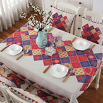 Nappe en lin à motif rétro pour dîner, décoration intérieure, nappe anti-poussière, 85x85cm, 110x110cm, 110x160cm, 130x180cm