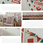 Nappe en lin à motif rétro pour dîner, décoration intérieure, nappe anti-poussière, 85x85cm, 110x110cm, 110x160cm, 130x180cm