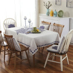 Nappe en lin à motif rétro pour dîner, décoration intérieure, nappe anti-poussière, 85x85cm, 110x110cm, 110x160cm, 130x180cm