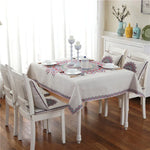 Nappe en lin à motif rétro pour dîner, décoration intérieure, nappe anti-poussière, 85x85cm, 110x110cm, 110x160cm, 130x180cm