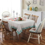 Nappe en lin à motif rétro pour dîner, décoration intérieure, nappe anti-poussière, 85x85cm, 110x110cm, 110x160cm, 130x180cm