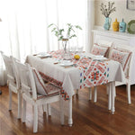 Nappe en lin à motif rétro pour dîner, décoration intérieure, nappe anti-poussière, 85x85cm, 110x110cm, 110x160cm, 130x180cm