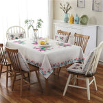 Nappe en lin à motif rétro pour dîner, décoration intérieure, nappe anti-poussière, 85x85cm, 110x110cm, 110x160cm, 130x180cm