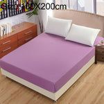 Protège-matelas uni, tapis de lit, housse de matelas avec drap-housse, 180x200cm, 150x200cm