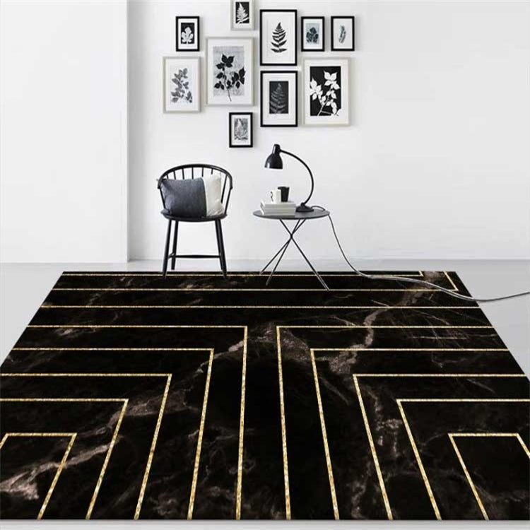 Tapis en marbre texturé à lignes carrées pour salon, 40x60cm, 45x75cm, 60x90cm, 40x120cm, 80x120cm, 80x160cm, 100x160cm, 120x160cm, 150x200cm, 160x230cm