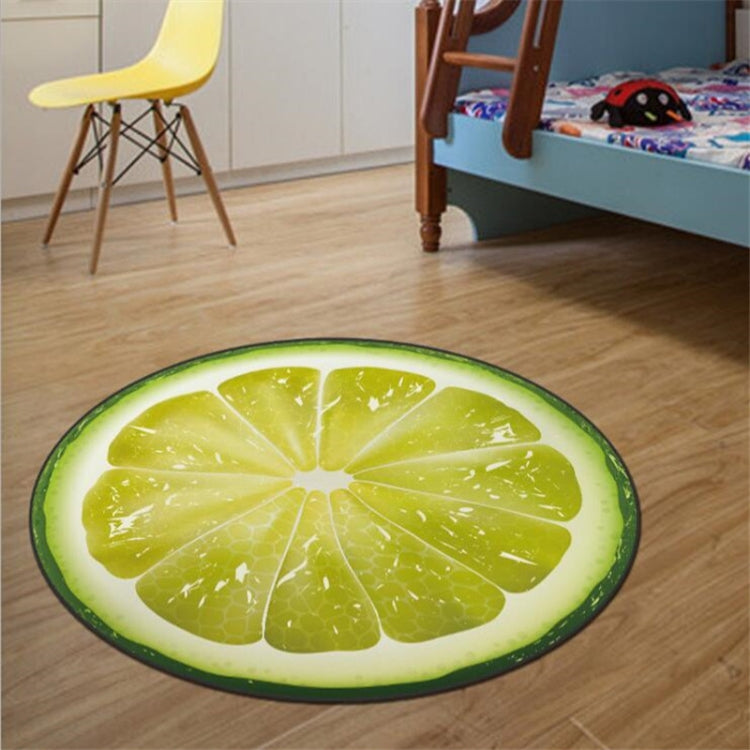 Tapis Rond à Motif Fruit en Velours Cristal Antidérapant, Diamètre 60cm, Diamètre 100cm