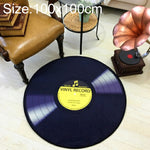 Tapis Rond Décoratif 3D Rétro Créatif DVR Enregistrement CD, Décoration de Salon, Chambre d'Enfant, Diamètre 60cm, Diamètre 80cm, Diamètre 100cm, Diamètre 120cm, Diamètre 160cm, Diamètre 180cm