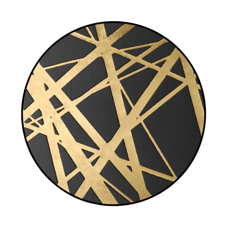 Tapis ronds 3D de luxe style nordique, motif noir et or Diamètre : 40cm, noir et or Diamètre : 60cm, noir et or Diamètre : 80cm, noir et or Diamètre : 100cm, noir et or Diamètre : 120cm, noir et or Diamètre : 140cm, noir et or Diamètre : 15...