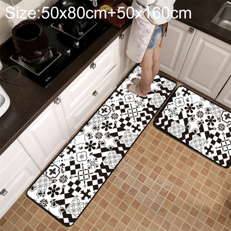 Tapis de cuisine et de salle de bain antidérapant à motifs géométriques, 40x60cm, 40x120cm, 50x80cm, 50x160cm, 40x60cm + 40x120cm, 50x80cm + 50x160cm