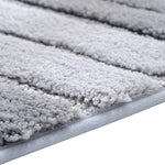 Tapis de sol antidérapant en microfibre à rayures pour salle de bain ou cuisine, 46x71cm, 51x81.5cm