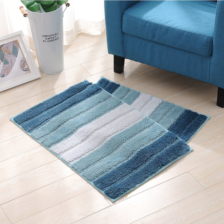 Tapis de sol antidérapant en microfibre à rayures pour salle de bain ou cuisine, 46x71cm, 51x81.5cm