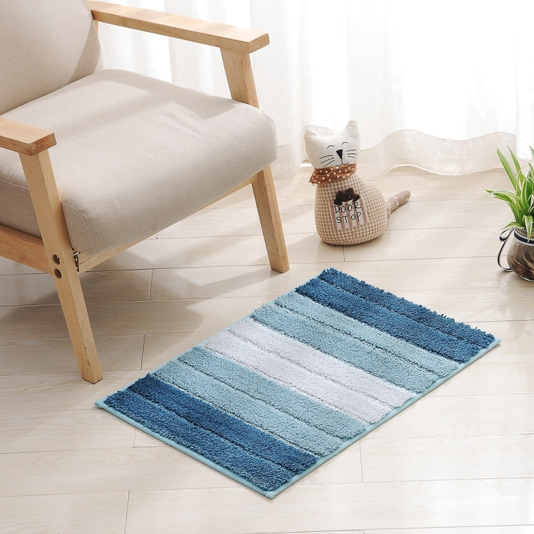 Tapis de sol antidérapant en microfibre à rayures pour salle de bain ou cuisine, 46x71cm, 51x81.5cm