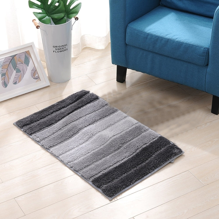 Tapis de sol antidérapant en microfibre à rayures pour salle de bain ou cuisine, 46x71cm, 51x81.5cm