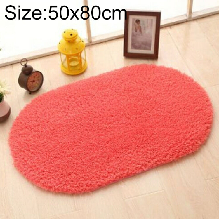 Tapis en fausse fourrure antidérapant de couleur unie pour salle de bain, chambre d'enfants, paillassons ovales, tapis de salon, 40x60cm, 50x80cm, 60x90cm, 60x120cm, 80x120cm, 80x160cm