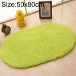 Tapis en fausse fourrure antidérapant de couleur unie pour salle de bain, chambre d'enfants, paillassons ovales, tapis de salon, 40x60cm, 50x80cm, 60x90cm, 60x120cm, 80x120cm, 80x160cm