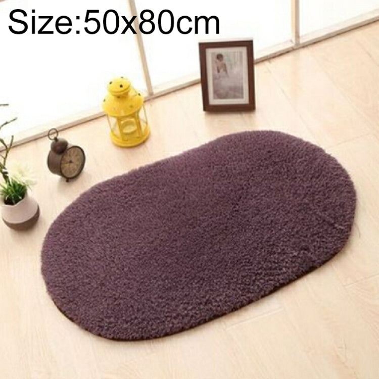 Tapis en fausse fourrure antidérapant de couleur unie pour salle de bain, chambre d'enfants, paillassons ovales, tapis de salon, 40x60cm, 50x80cm, 60x90cm, 60x120cm, 80x120cm, 80x160cm