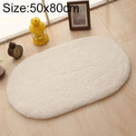 Tapis en fausse fourrure antidérapant de couleur unie pour salle de bain, chambre d'enfants, paillassons ovales, tapis de salon, 40x60cm, 50x80cm, 60x90cm, 60x120cm, 80x120cm, 80x160cm
