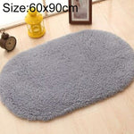 Tapis en fausse fourrure antidérapant de couleur unie pour salle de bain, chambre d'enfants, paillassons ovales, tapis de salon, 40x60cm, 50x80cm, 60x90cm, 60x120cm, 80x120cm, 80x160cm