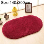 Tapis en fausse fourrure antidérapant uni pour salle de bain, tapis de porte de chambre d'enfant, ovale, pour chambre à coucher et salon, 80x200cm, 120x200cm, 140x200cm, 160x230cm