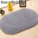 Tapis en fausse fourrure antidérapant uni pour salle de bain, tapis de porte de chambre d'enfant, ovale, pour chambre à coucher et salon, 80x200cm, 120x200cm, 140x200cm, 160x230cm