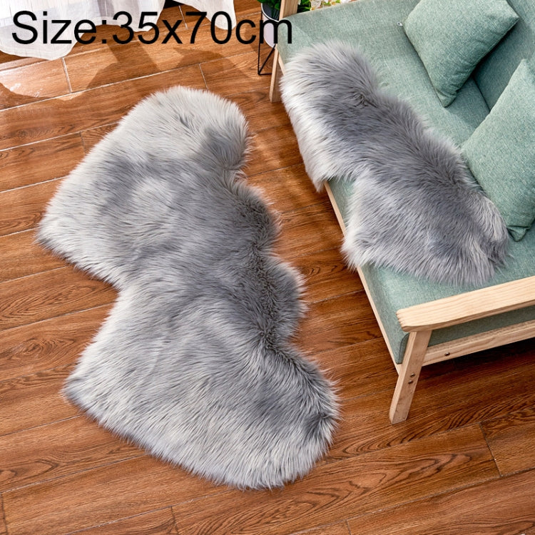 Tapis en imitation laine créative double cœur pour canapé, coussin en peluche pour chambre et salon, 35x70 cm, 60x120 cm