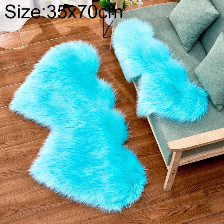 Tapis en imitation laine créative double cœur pour canapé, coussin en peluche pour chambre et salon, 35x70 cm, 60x120 cm