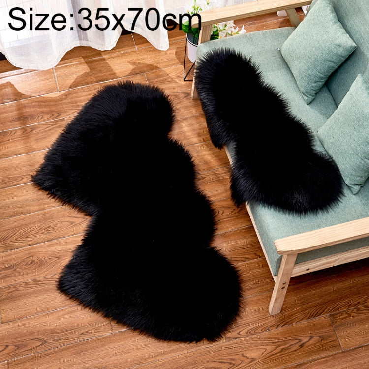 Tapis en imitation laine créative double cœur pour canapé, coussin en peluche pour chambre et salon, 35x70 cm, 60x120 cm