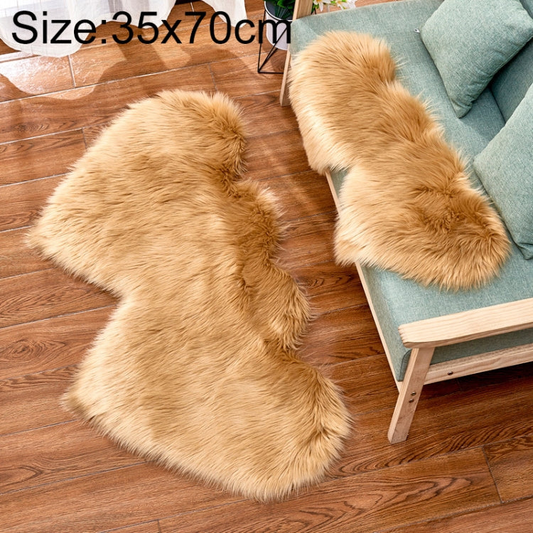 Tapis en imitation laine créative double cœur pour canapé, coussin en peluche pour chambre et salon, 35x70 cm, 60x120 cm