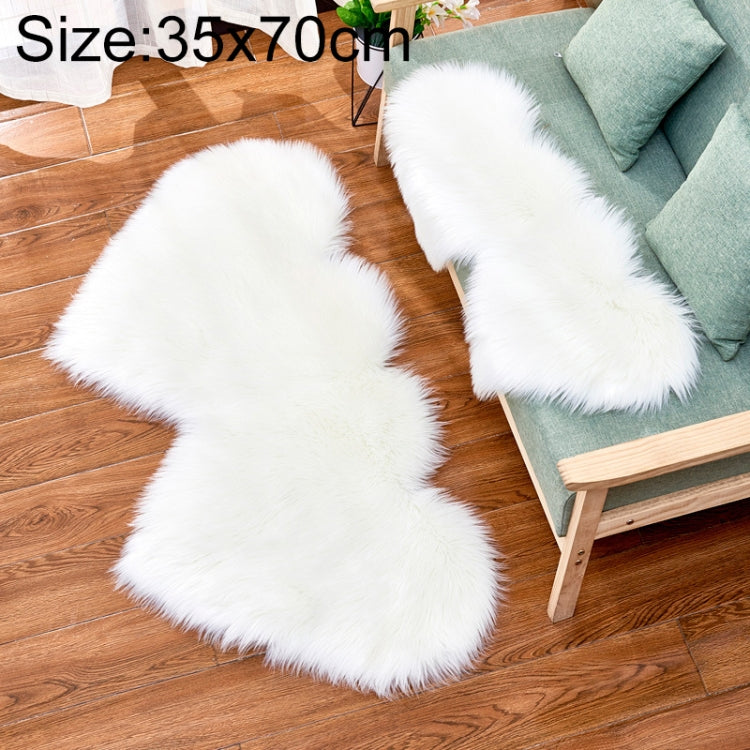 Tapis en imitation laine créative double cœur pour canapé, coussin en peluche pour chambre et salon, 35x70 cm, 60x120 cm