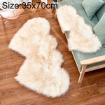 Tapis en imitation laine créative double cœur pour canapé, coussin en peluche pour chambre et salon, 35x70 cm, 60x120 cm