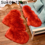 Tapis en imitation laine créative double cœur pour canapé, coussin en peluche pour chambre et salon, 35x70 cm, 60x120 cm