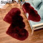 Tapis en imitation laine créative double cœur pour canapé, coussin en peluche pour chambre et salon, 35x70 cm, 60x120 cm