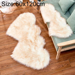 Tapis en imitation laine créative double cœur pour canapé, coussin en peluche pour chambre et salon, 35x70 cm, 60x120 cm