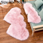 Tapis de sol créatif double cœur en fausse laine pour canapé, coussin en peluche pour chambre et salon, 90x180cm